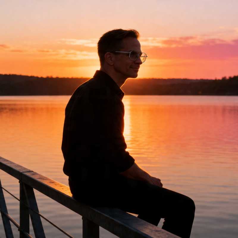 Callboy Thomas von haut.nah.org auf Seesteg beim Sonnenuntergang